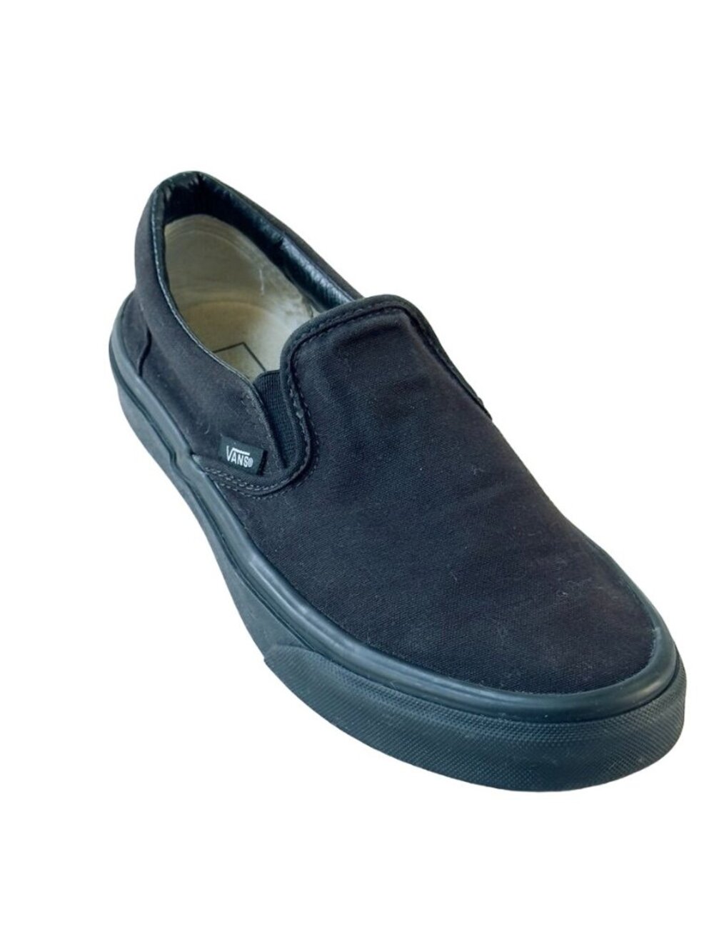 VANS Unisex Classic Slip-On Black Shoes Canvas Women’s Size 6.5 Men's Size 8